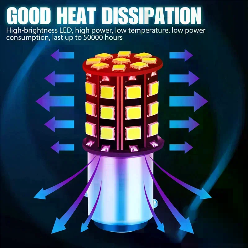 4 Uds 1156 BA15S luces LED de coche luz de freno LED 10-30V luz de señal de giro inversa 2835 Chips 33SMD bombilla de iluminación Plug And Play