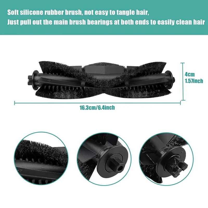 لـ Tikom G8000 / G8000 Pro، لـ Honiture G20، G20 Pro، للمكنسة الكهربائية Laresar Evol 3، فرشاة جانبية رئيسية، فلتر Hepa