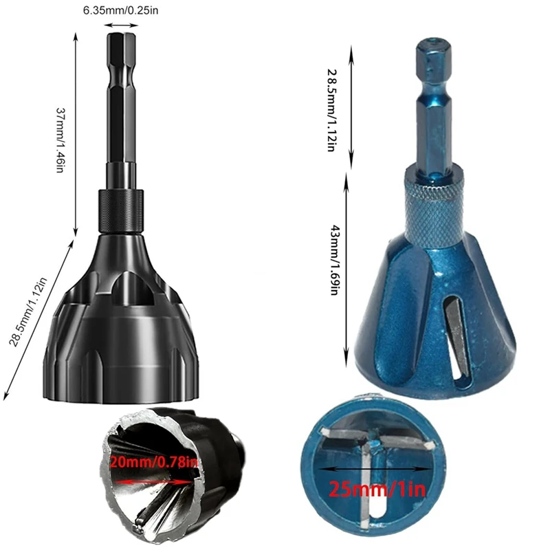 All Thread Deburring Tool, Reburring Chamfering Broca com Lâmina De Carboneto De Tungstênio, Pacote 2