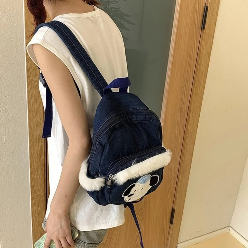 Độc đáo Sang Trọng Chắp Vá Thời Trang Lô Nhỏ Hoạt Hình Đa Năng Chó Daypack cho Trường Học và Đi Chơi Thường Ngày Túi