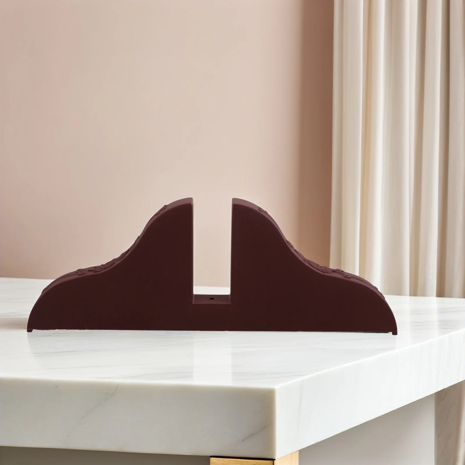 

2 Pcs Garden Screen Base Divider Stand Accessory Folding Panel Cut off Movable Room Light Brown Feet Brackets for