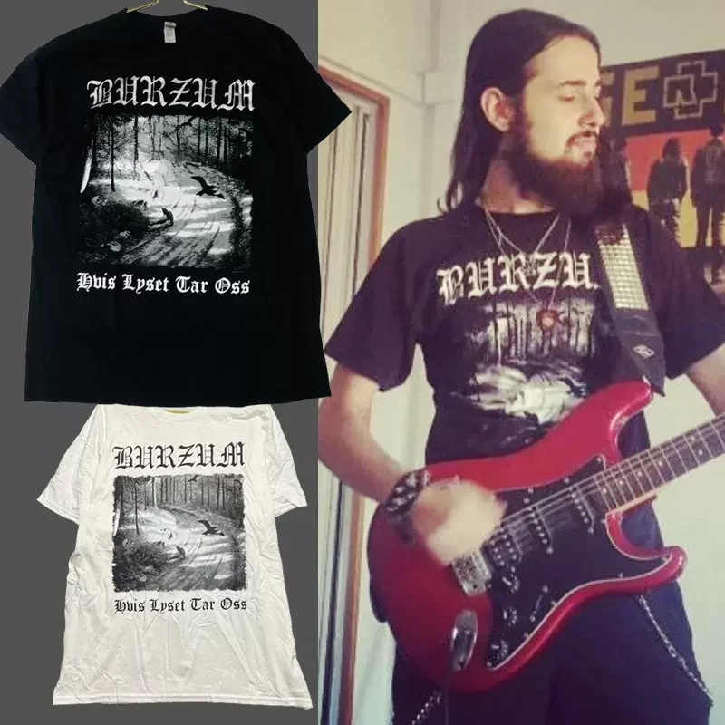 New Heavy Mental Band Burzum T-shirt Mens Fashion Loose Tshirt Vintage Streetwear Hip Hop Punk Rock Oversized T Shirts