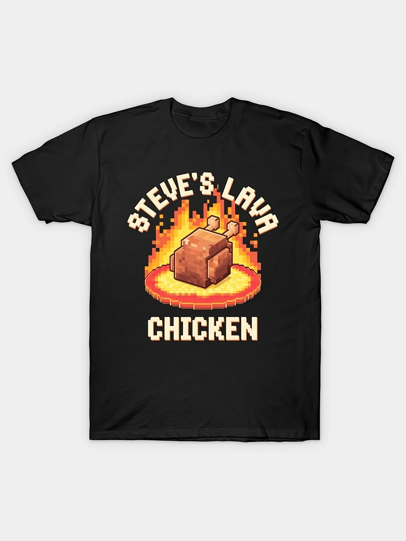 

Steve's lava chicken song block based gameie boys' pure cotton T-shirt 230g, suitable for boys' personality, passion, fashion, p