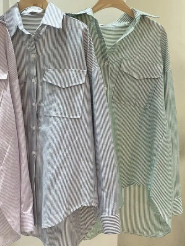 

Dongda Gate 2025 New Faion Striped Loose irt + Elastic High Waist orts Casual Set Women's Commute Sle Online Exclusive