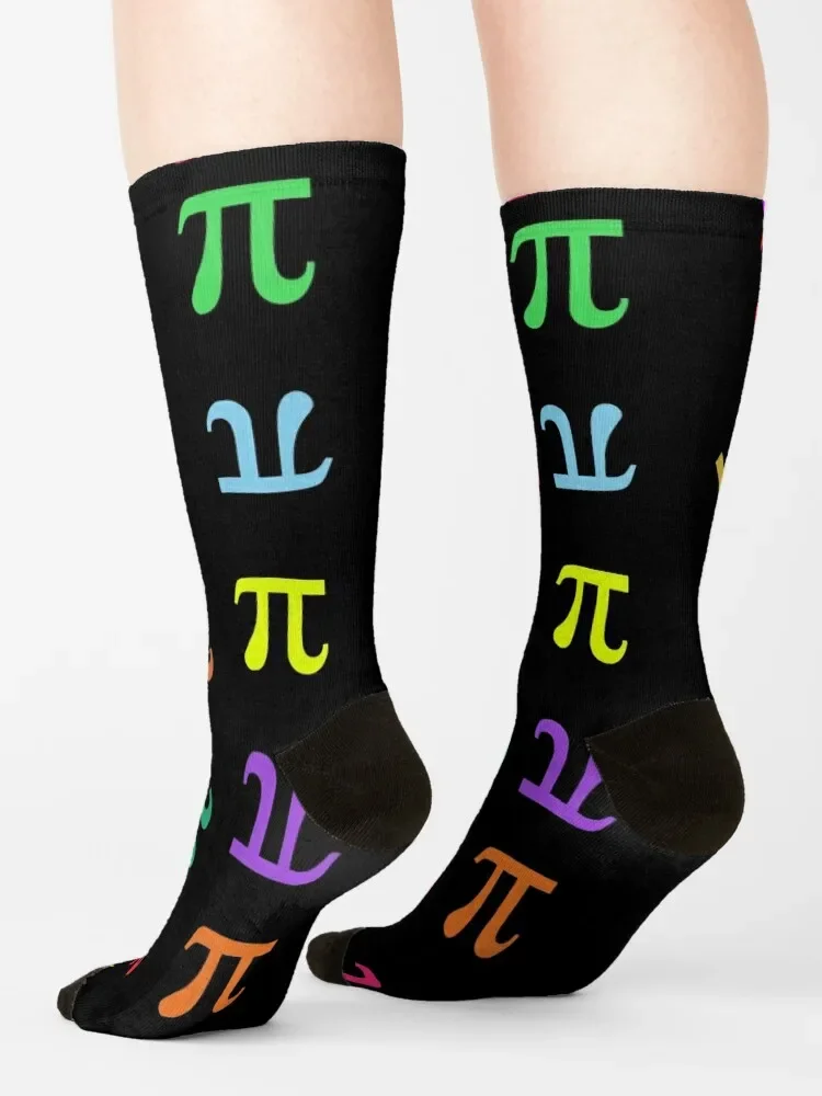 Pi Day-Chaussettes arc-en-ciel colorées à motif floral pour hommes et femmes, chaussettes Hip Hop