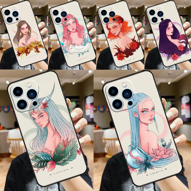 Horóscopo chica Escorpio Tauro Virgo funda para Oppo A6 Pro A5 A18 A38 A58 A78 A98 A54 A74 A94 A17 A57 A80 A60 A40 A96 A76 A16 A15