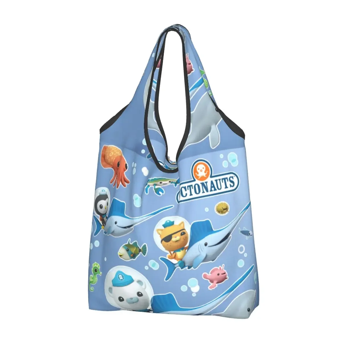 Custom The Octonauts Adventure Shopping Bags Women Portable Large Capacity Grocery Tote Shopper Bag