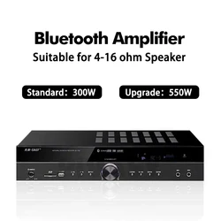 300W Amplifier 5.0 Bluetooth Amp 6 Channel HiFi Sound Amplifier 5.1 Audio LED Display For 4-16Ω Speaker Stage KTV Home Use
