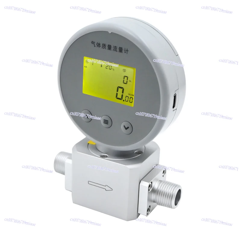 Digital Display Micro Gas Mass Flowmeter Compressed Air Nitrogen Oxygen 485 Remote Flow Meter AMS2106