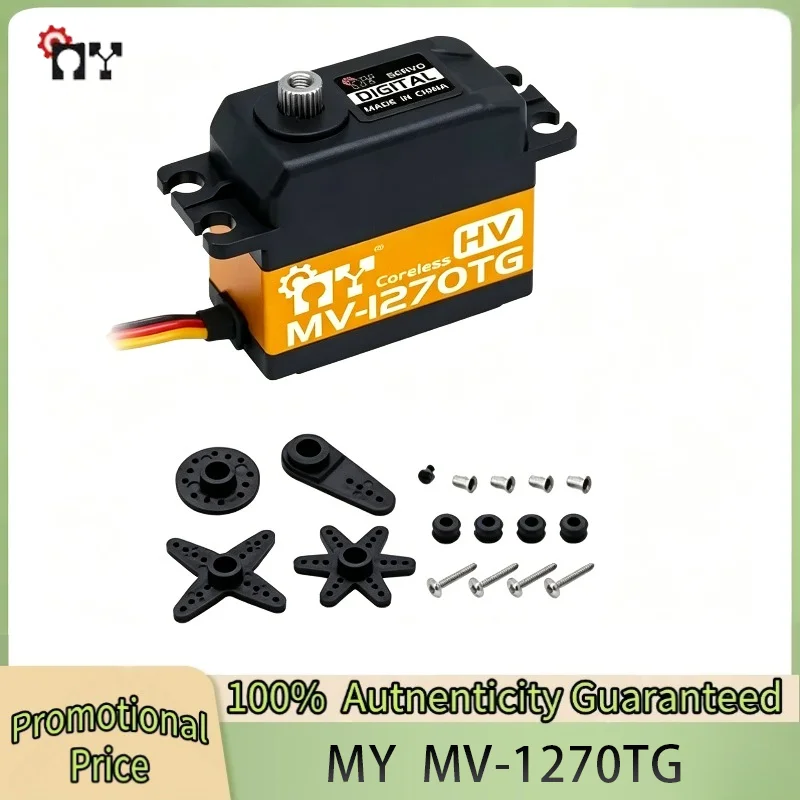 

Цифровой сервопривод MY Servo MV-1270TG 7.4V 35KG с титановыми шестернями, безколлекторный, стандартный, аналог Savox 1270TG, для радиоуправляемых вертолетов и запчастей
