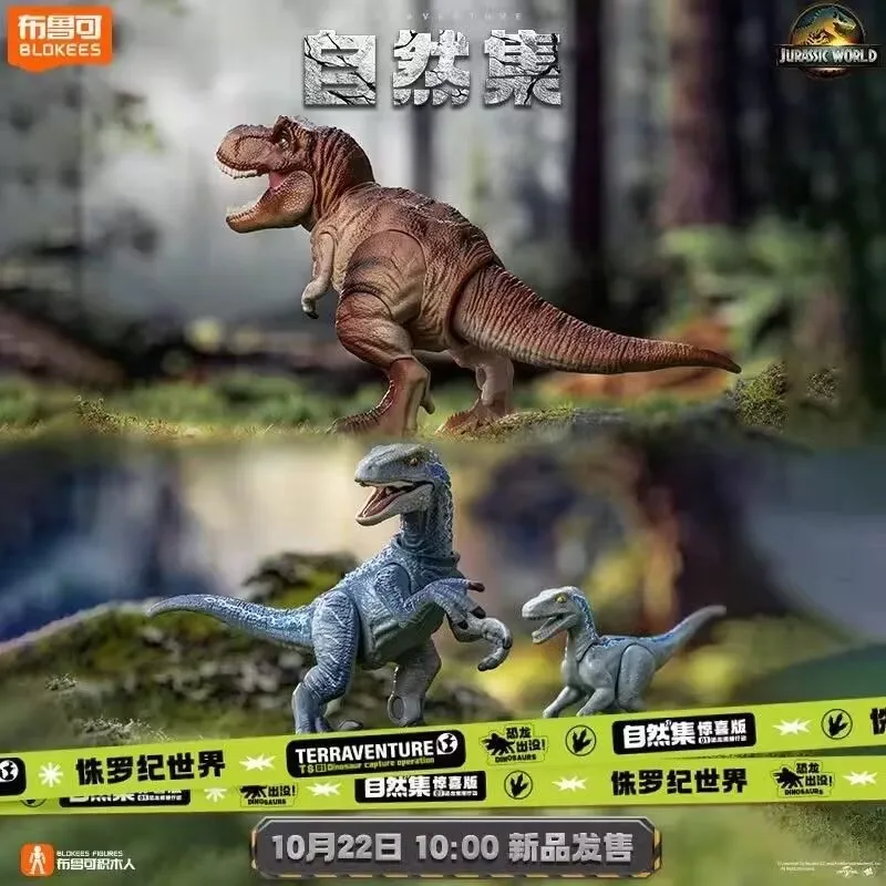Zestaw klocków konstrukcyjnych Jurassic World - T-Rex i Velociraptor, modele zgodne z filmami, nowa kolekcja Blokees Nature, prezent