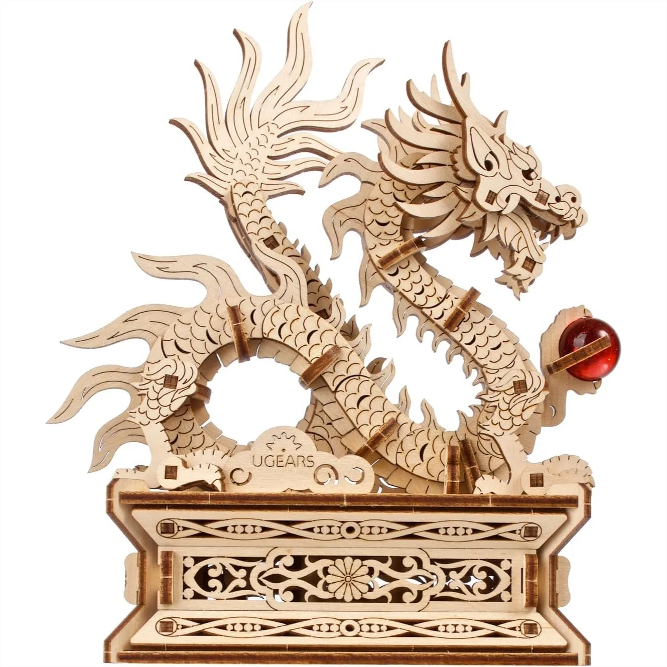 

Wood Dragon Puzzle 3D Model Building Kits for Adults - Chinese 3D Wooden Puzzle Hobby for Men - DIY Craft to Build