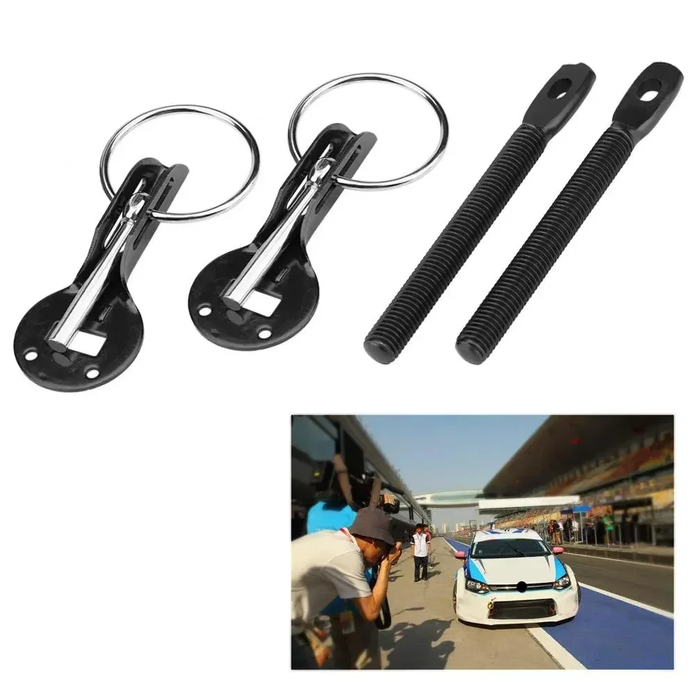 Car Styling Tunning Lock Kit Down Hood Lock Latch Pins Accessaries Universal Car Bonnet Lock Kit Aluminum Alloy Mount Hood Pin