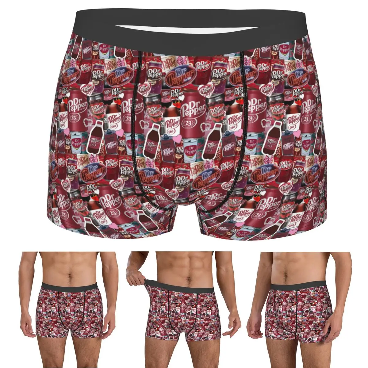 Boxer Underpants Shorts Dr Pepper Panties Male Ventilate Underwear for Homme Man Boyfriend Gifts