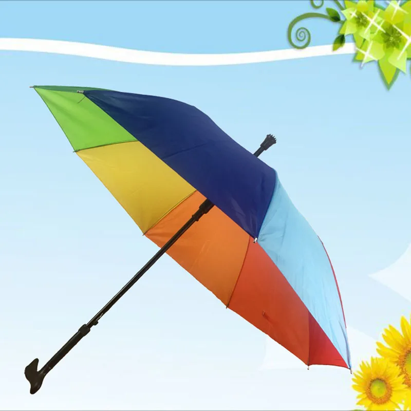 

Elderly Long Handle Walking Stick Umbrella Gift Multi-Function Sunscreen Antiskid Elderly Automatic Umbrella