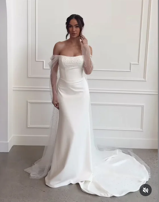 

Customize To Measures Wedding Dress Sweetheart Satin For Women Stunning Simple Pleat Court Train Zipper Corset Back adjuted