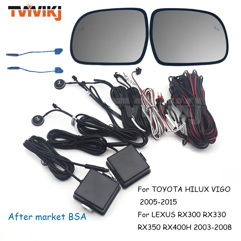 Side rearview mirror blue glass lens with blind spot system For LEXUS RX300 RX330 RX350 RX400H 2003-2008 HILUX VIGO anti glare