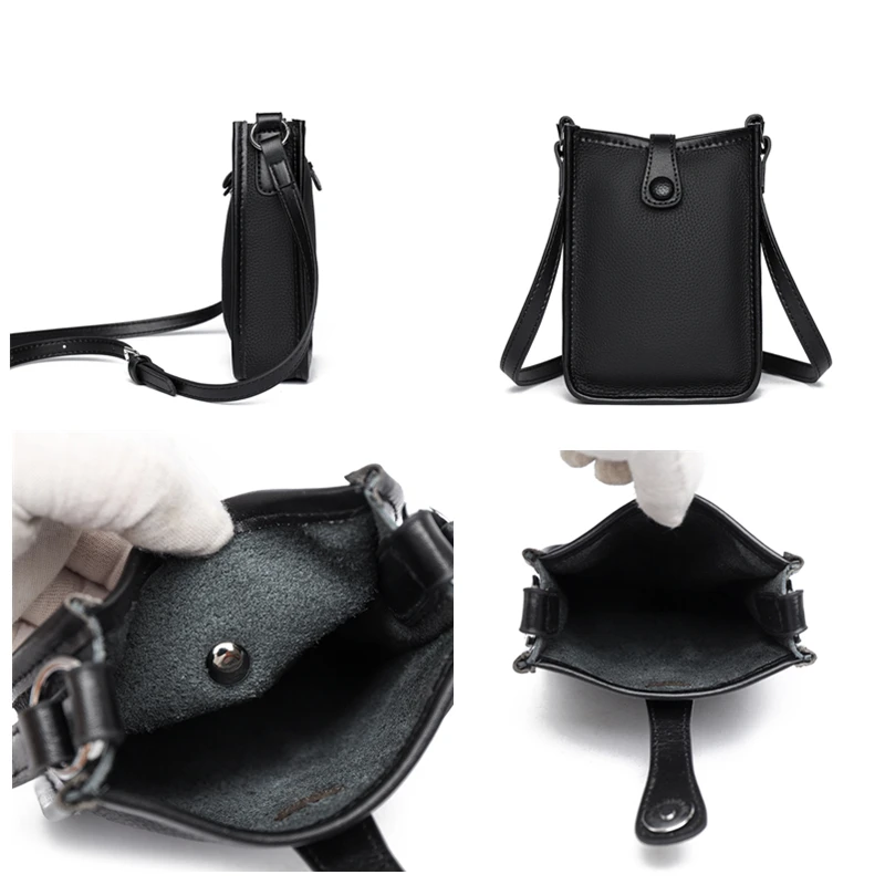 Free Shipping Genuine Leather Fashion Cellphone Shoulder Bag Women Cow Leather Crossbody Bag New Handbag Messenger Bag Wallet