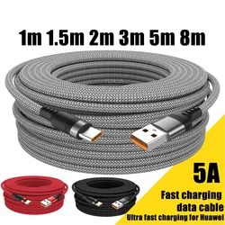USB TYPE C Cable 5A Super Fast Charge Cable for Huawei 3m 5m 8m USB C Extension Cable for Samsung Xiaomi oppo oneplus Universal