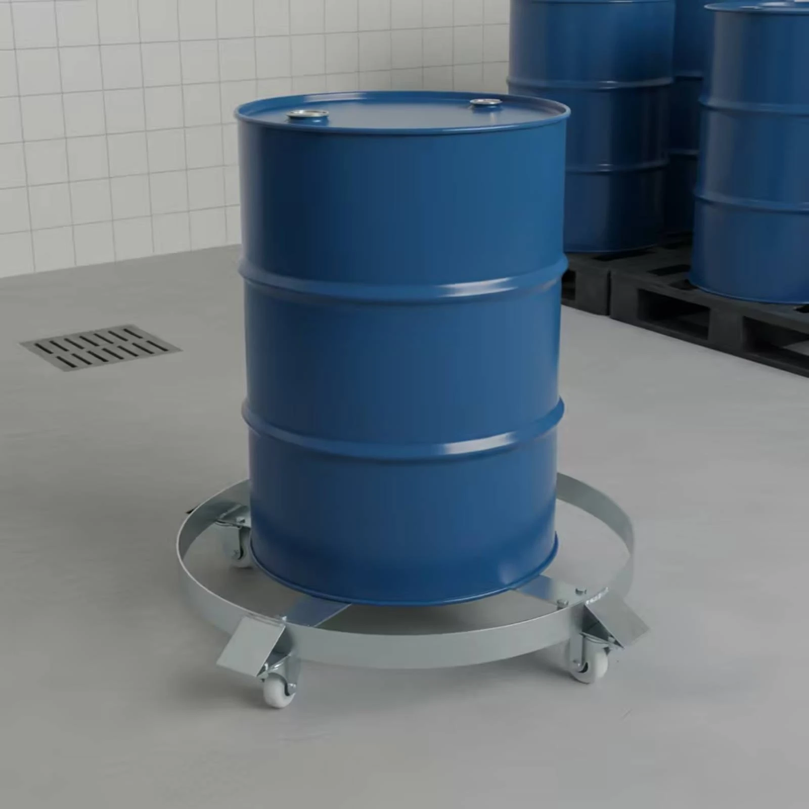 Drum Dolly with Casters 4-Wheel Drum Cart with Swivel Casters Barrel Mover with Wheels High Load Capacity for Warehouse Workers