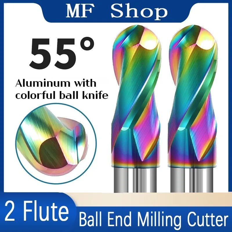 

2 Flute Ball Nose End Mill Tungsten Carbide Cutter CNC Router Bit Milling Tool R0.5 R0.75 R1 R6 R4 R7 R8 Ball End Milling Cutter