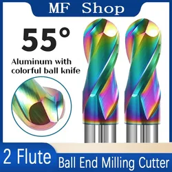 2 Flute Ball Nose End Mill Tungsten Carbide Cutter CNC Router Bit Milling Tool R0.5 R0.75 R1 R6 R4 R7 R8 Ball End Milling Cutter