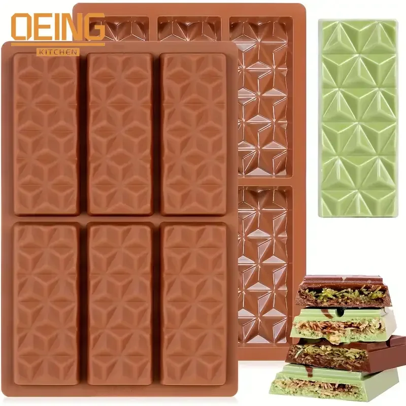 

Chocolate Bar Molds Silicone Bars Break Apart Wax Melt Mould Easy Release Rectangle Durable for Protein and Energy Handmade Gift