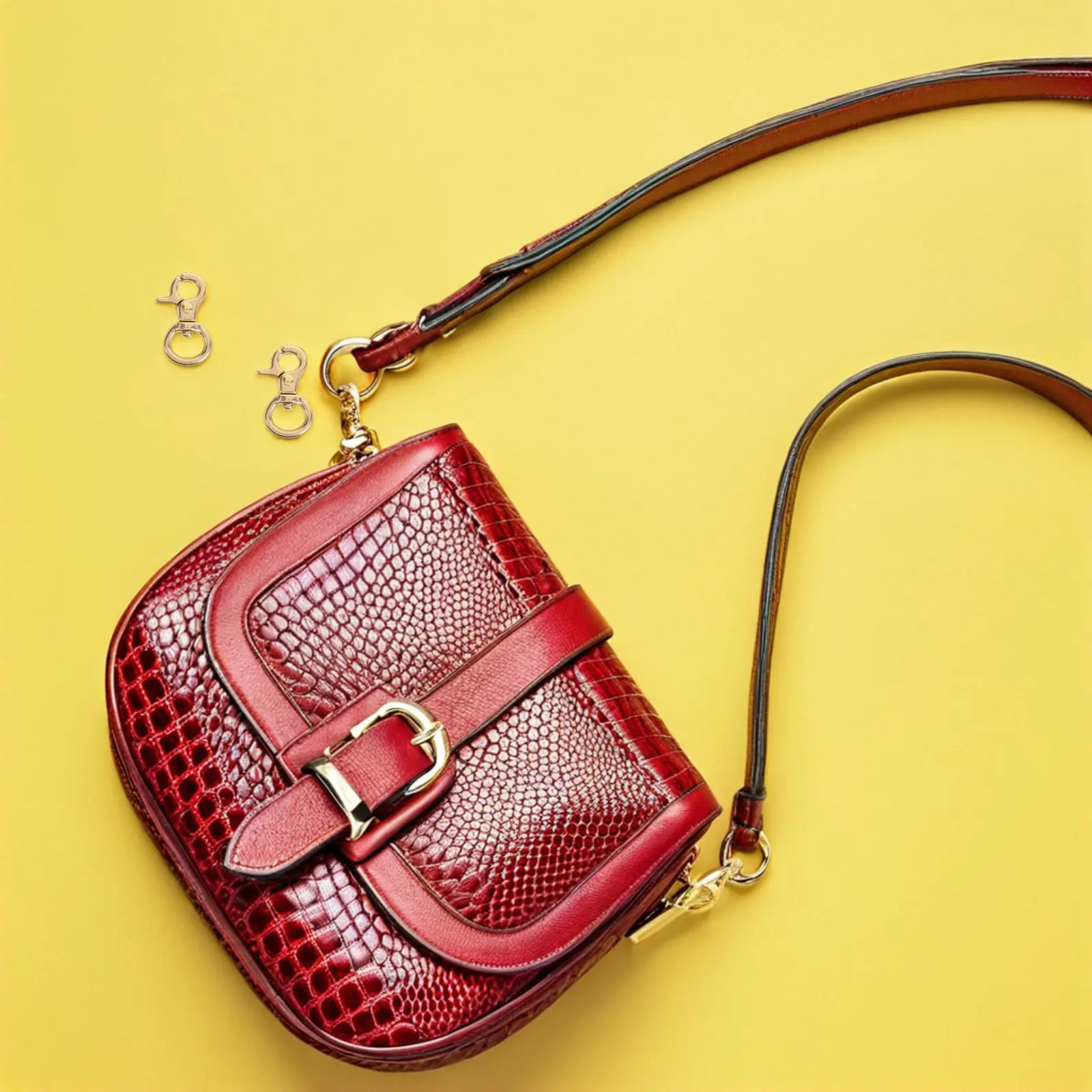 

5 шт. поворотных застежек-карабинов из чистой латуни для ключей, сумок, шнурков, изготовления украшений своими руками