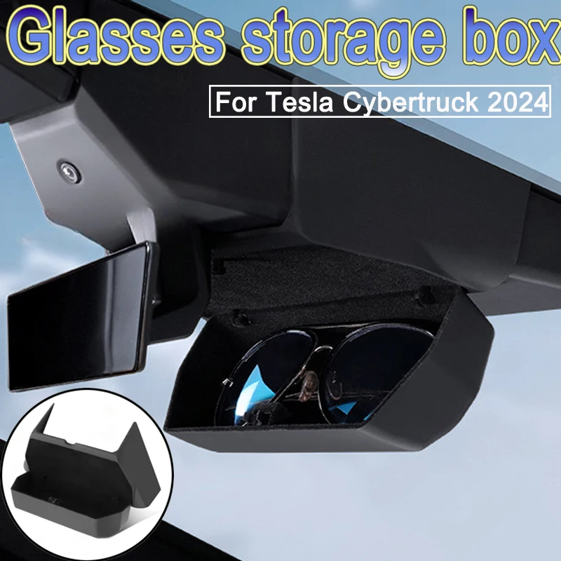 

Силиконовое зеркало заднего вида, очки, ящик для хранения очков для Tesla Cybertruck 2024, для организации хранения аксессуаров для салона автомобиля