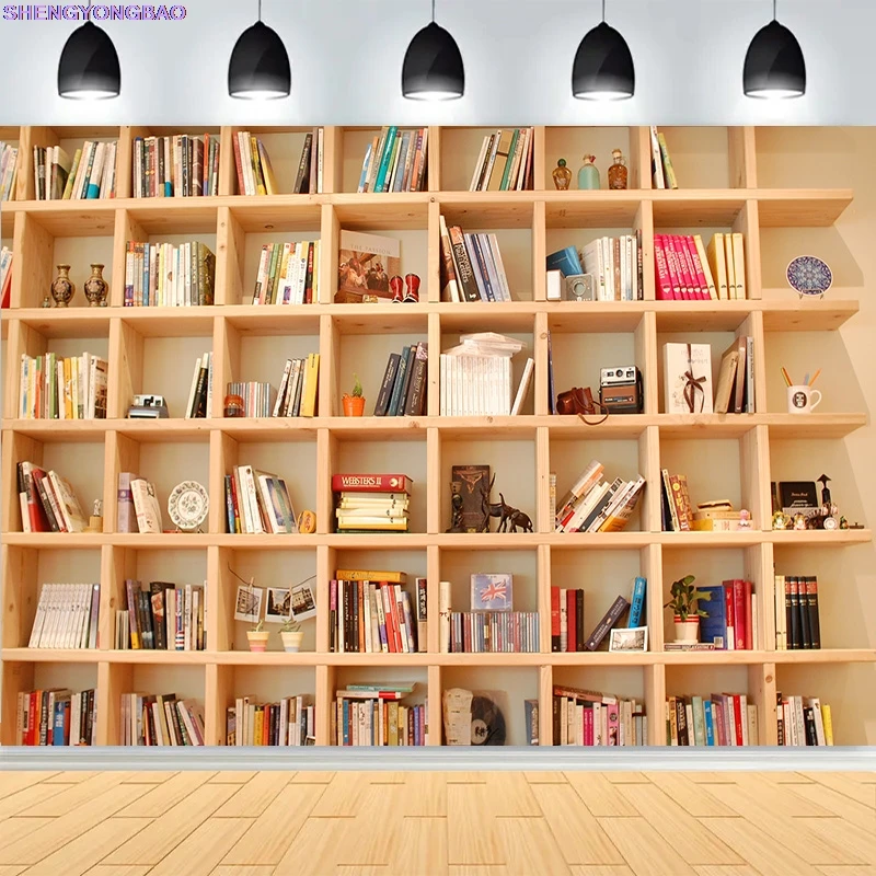 

Baroque Ornate Library Bookshelf Photography Backdrops Props Reading Furniture Bookcase Meeting live Indoor Background JX-11