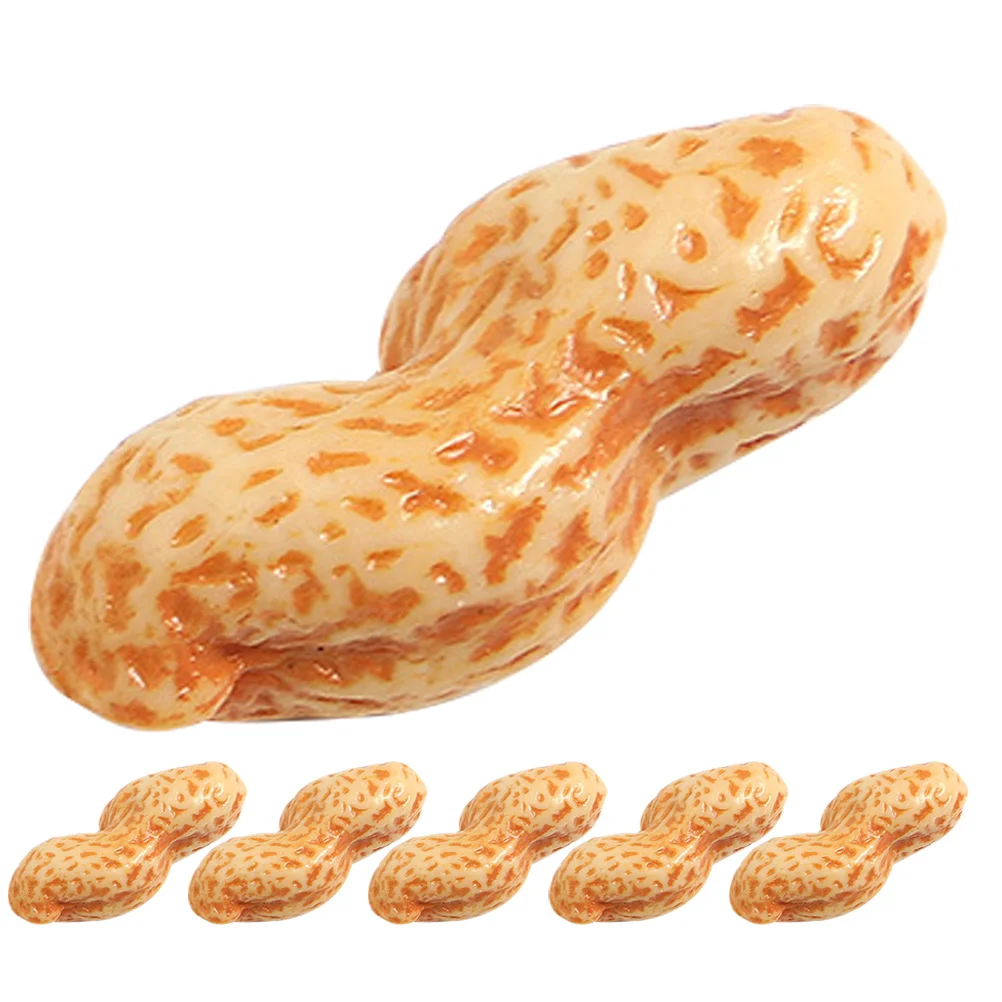 6Pcs Artificial Peanut Props PVC Realistic Faux Peanut Decorations for Kitchen Decor Party Layout Decor