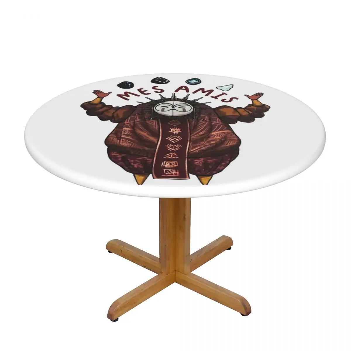 Esquie And Rock Friends Clair Obscur Expedition 33 Waterproof Round Tablecloth Table Cloth for Kitchen Events Dining Table Cover