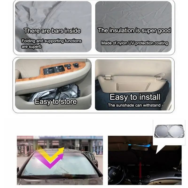 160*86cm/190*90cm Car Windshield Sunshade Cover Folding UV Protection Shield Universal Car Front Window Sun Block Sunshade Visor