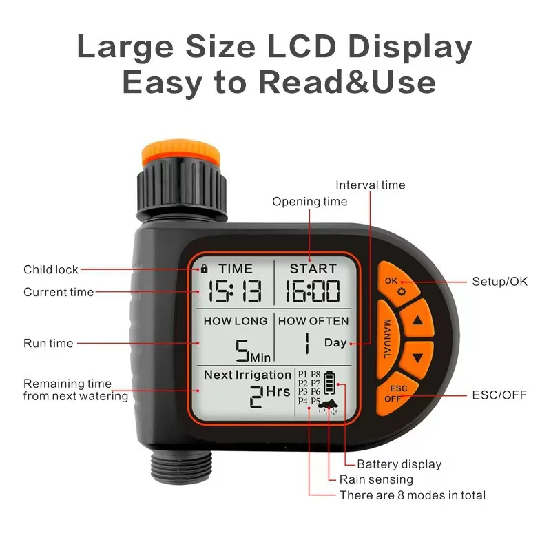 Intelligent Timing Gardening Automatic Garden Waterer, Garden Balcony Farm Sprinkler Timer Outdoor Irrigation Controller