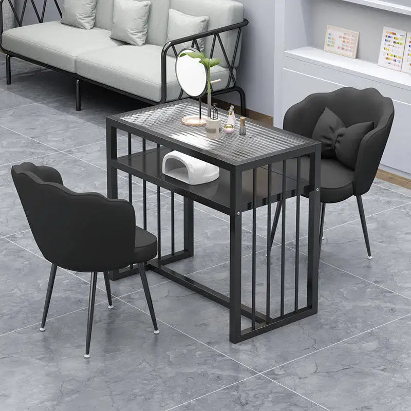 LH1 Nail Art Table and Chair Economy Set Changhong Glass Workbench Small Table