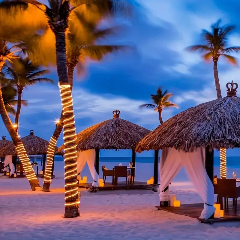 تعمل بالطاقة الشمسية LED سلسلة أضواء 8 طرق المعادن في الهواء الطلق حبل الجنية أضواء لعيد الميلاد حديقة التخييم شجرة ورود للزينة #3