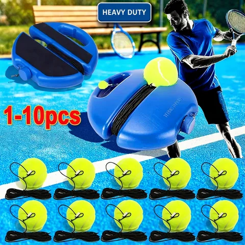 Heavy Duty Tennis Training Aids Base With Elastic Rope Ball Practice Self-Duty Rebound Tennis Trainer Partner Sparring Device