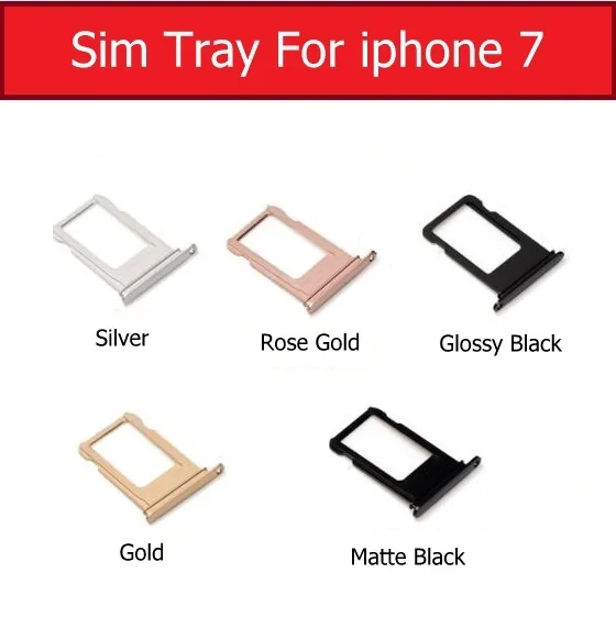 For iPhone X 6 6s Sim Card Tray For iphone 7 8 Plus Genuine Sim Card Tray Slot Socket Holder Adapter Replacement Reoair Parts