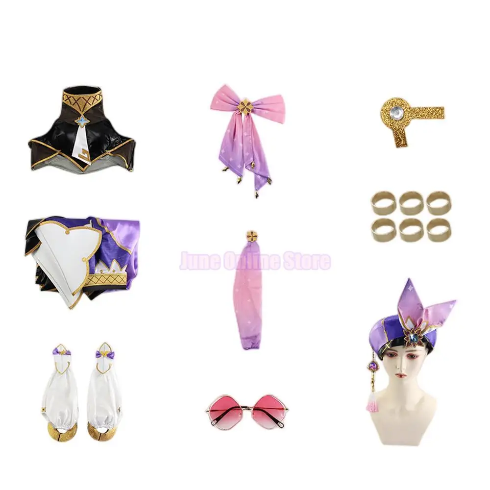 Genshin Impact Sumeru Cosplay Costume, Perruque Rose, Tenues Dori, Cheveux