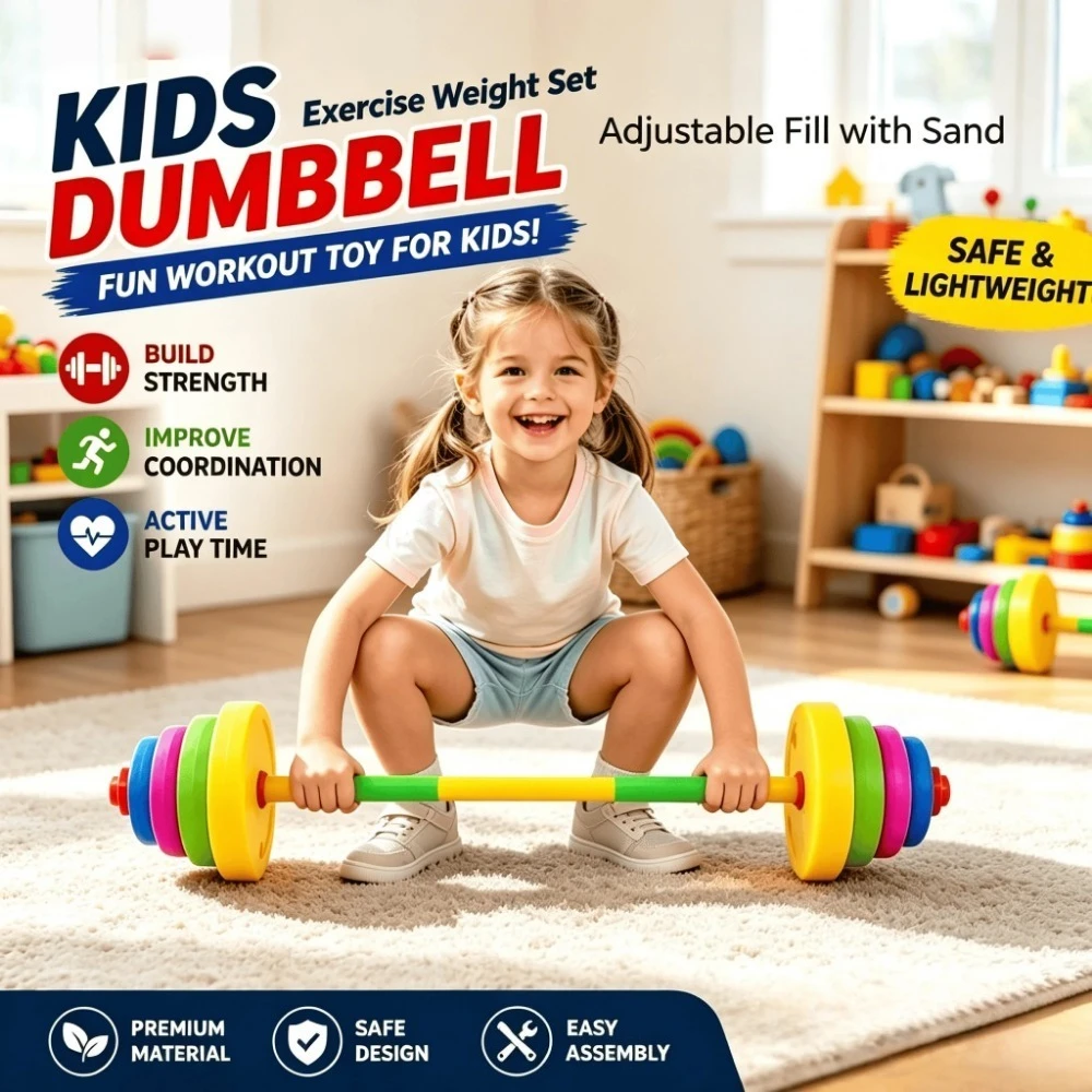 Children's Dumbbells Barbells Adjustable Weight Water Injection Kindergarten Fitness Equipment Children's Sports Toy Set