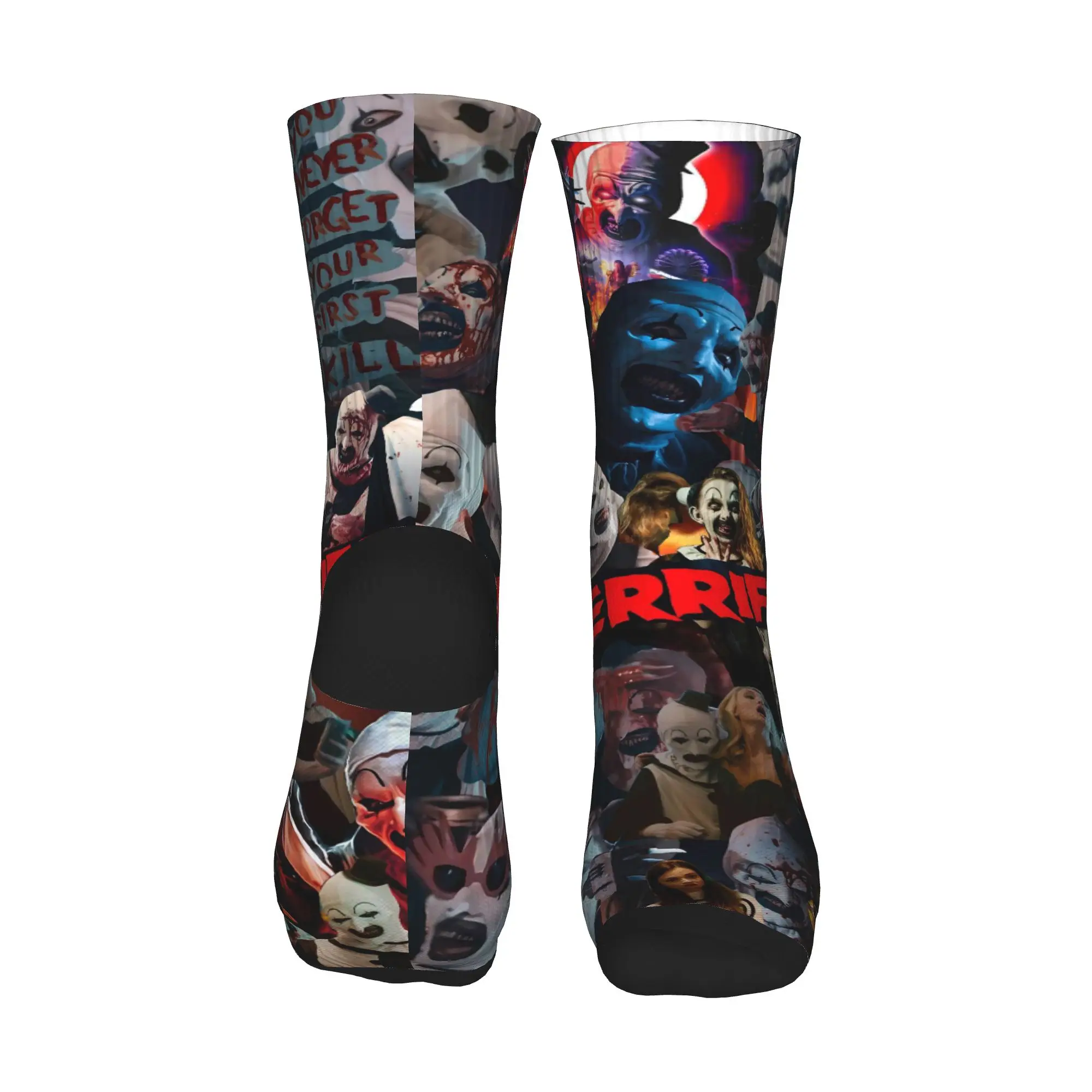 المرعب مهرج فيلم الرعب الجوارب المطبوعة جوارب عدم الانزلاق الرجال الجوارب جودة الشتاء Harajuku الجري جوارب رياضية