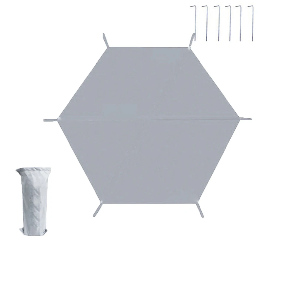 Beach 240*210cm Beach Pad Ground Nails Mat Wear-Resistant Reinforced Corners Double Stitched Edges Easy To Use