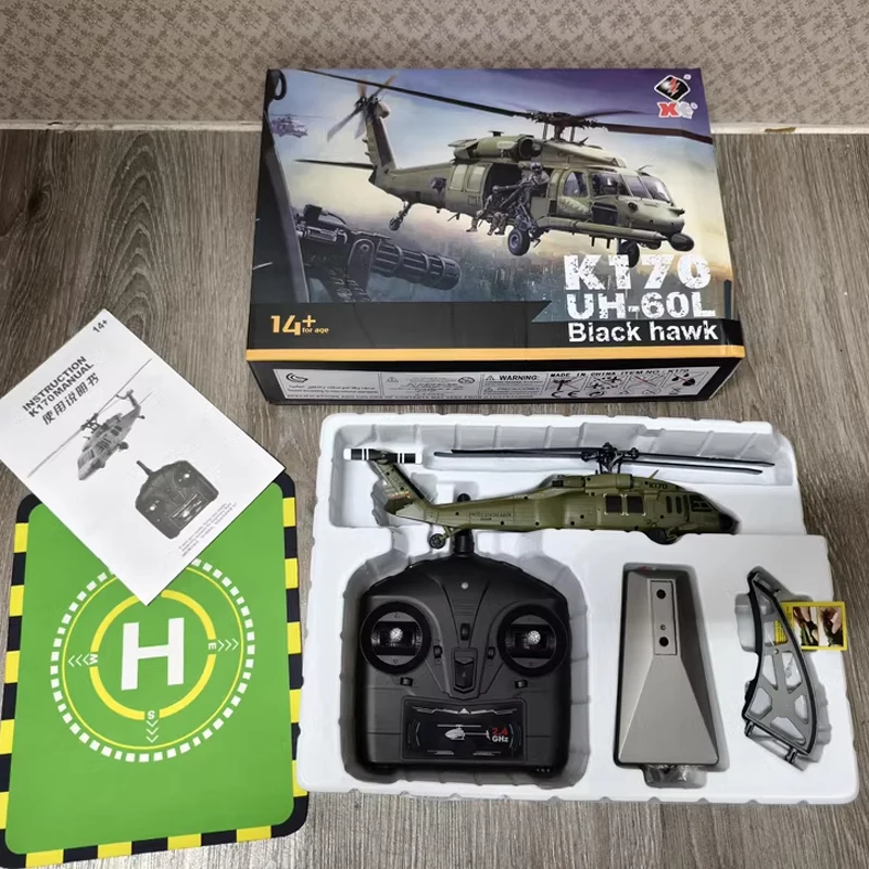 

Wltoys K170 RC Helicopter 4 Channel Brushless UH-60L with Gyro And LED Light Durable Remote Control Airplane Toy Gift in Stock