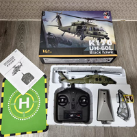 In Stock Wltoys K170 RC Helicopter UH-60L 4 Channel brushless Helicopters with Gyro and LED Light Durable Airplane Toy Gift