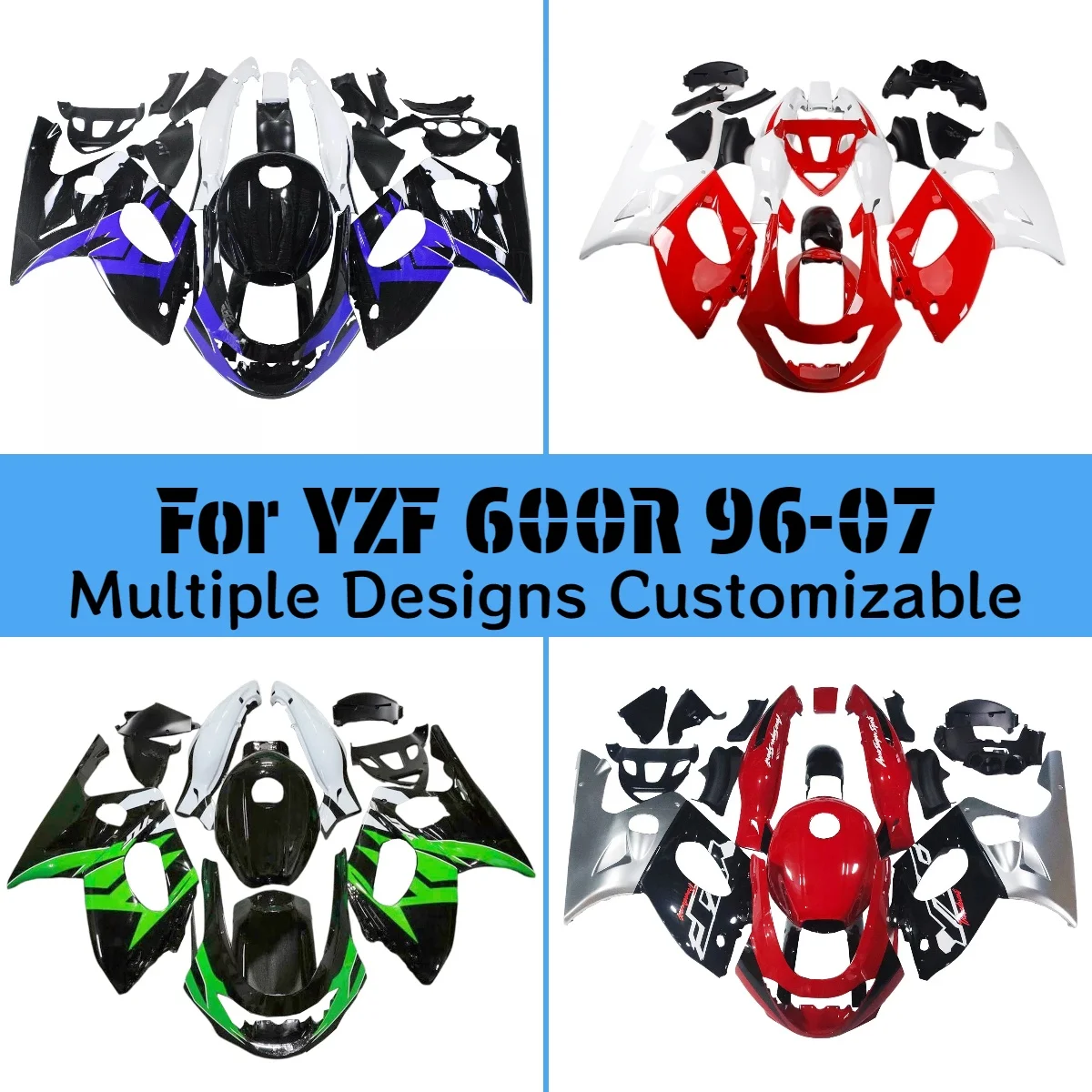 

Комплект обтекателей из ABS-пластика для YAMAHA YZF600R 1996-2007, кастомизация, вторичный рынок