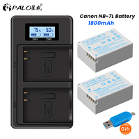 PALO 1-4pcs 1800mAh NB-7L NB 7L NB7L Rechargeable Battery + LCD USB Dual Charger for Canon PowerShot G10 G11 G12 SX30IS Camera