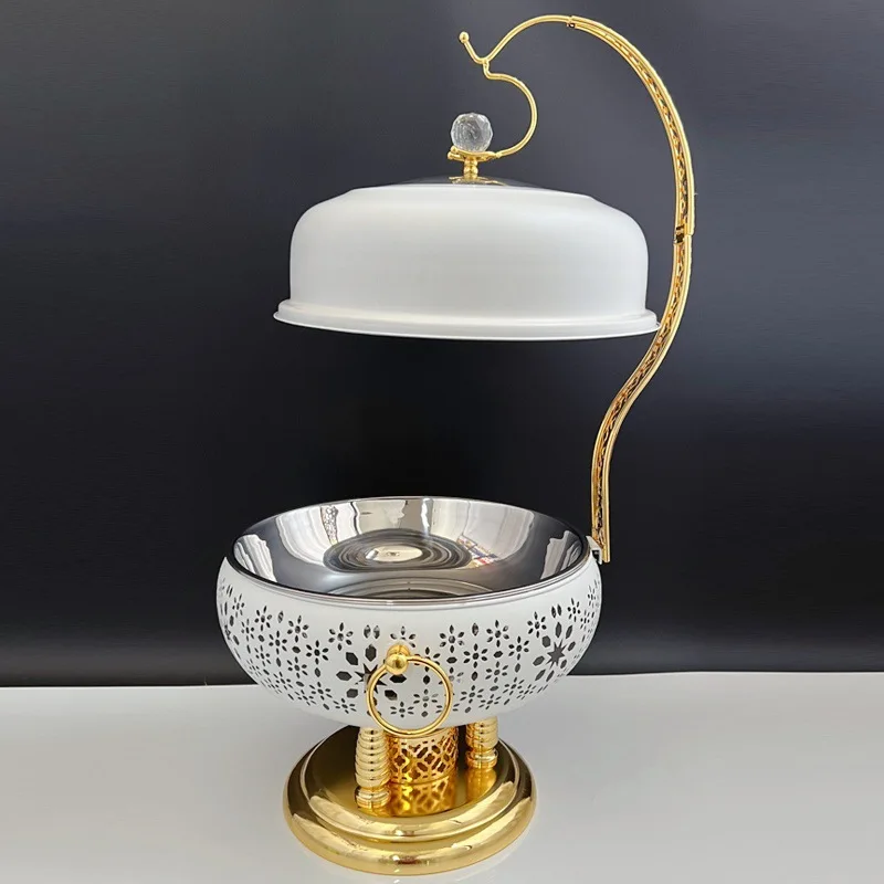 Light luxury white buffet stove 8L stainless steel hanging stove outdoor