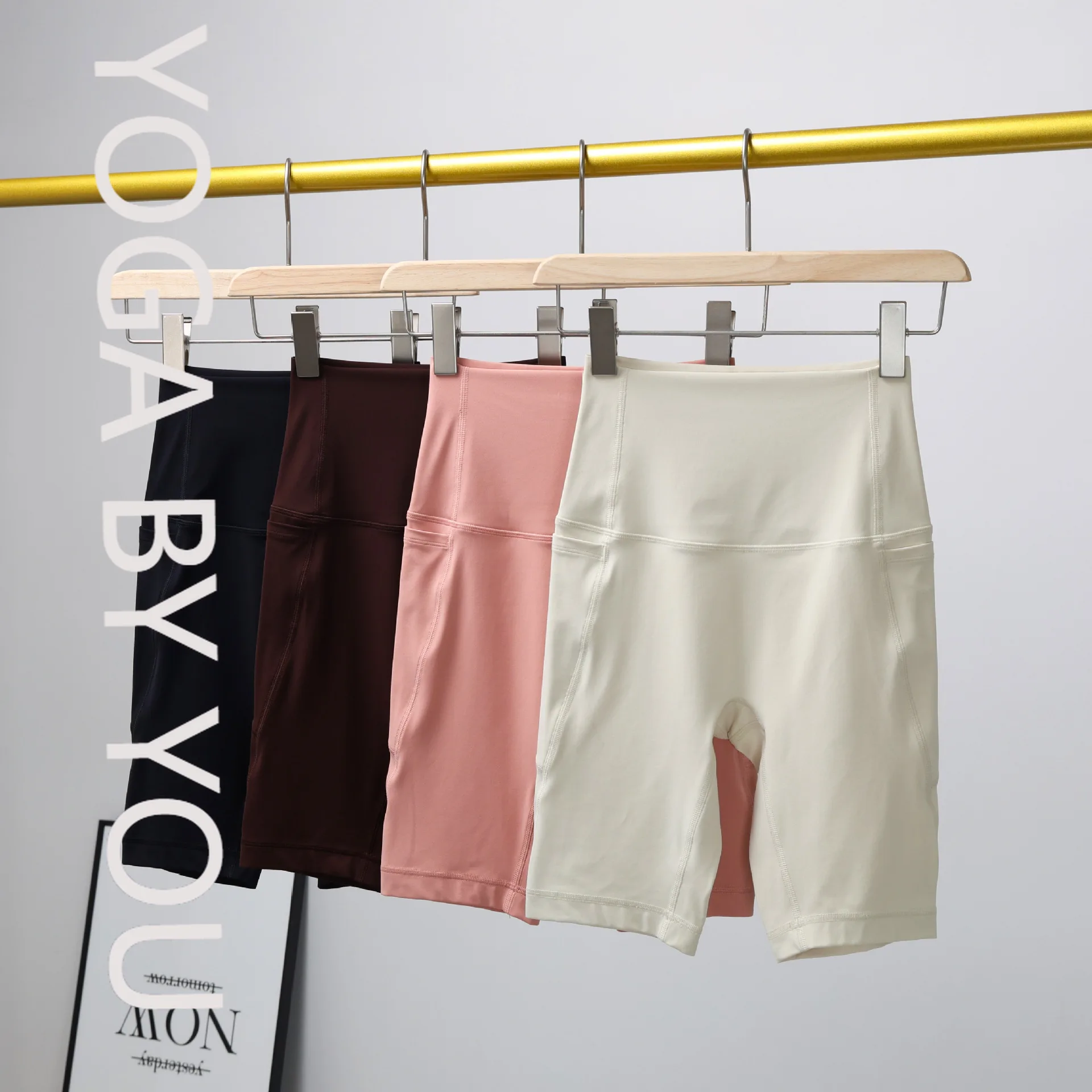 

Summer yoga clothes five-point pants women's quick-drying high-waist hip-lifting fitness shorts outer wear cycling pants with po