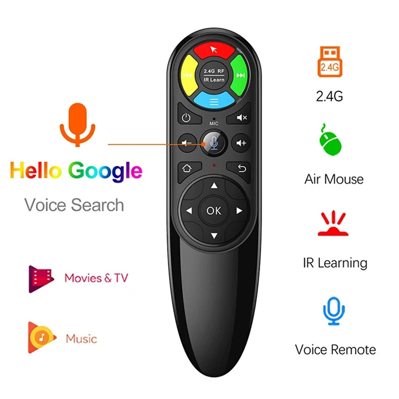 Air Mouse Q6 Voice Remote Control 2.4G Wireless IR Learning Gyroscope for Android Tv Box PRO TVBox