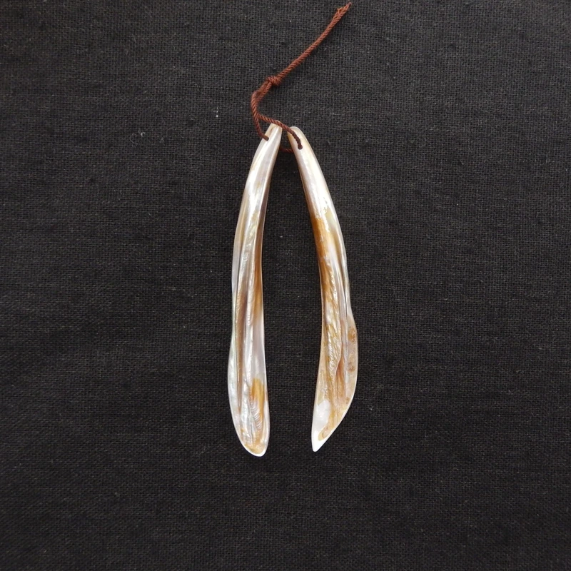 

Длинные серьги из натурального камня ручной работы с серой ракушкой, бусины 83x10x7 мм, 12,9 г, полудрагоценные модные аксессуары для изготовления ювелирных изделий